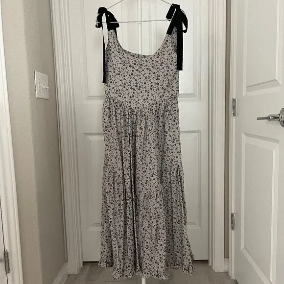 NWT Of Her Own Kind Dark Floral Mist Mirabelle Corset Maxi Dress Size L - Picture 2 of 7